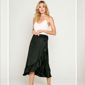 Midi Ruffle Wrap Skirt